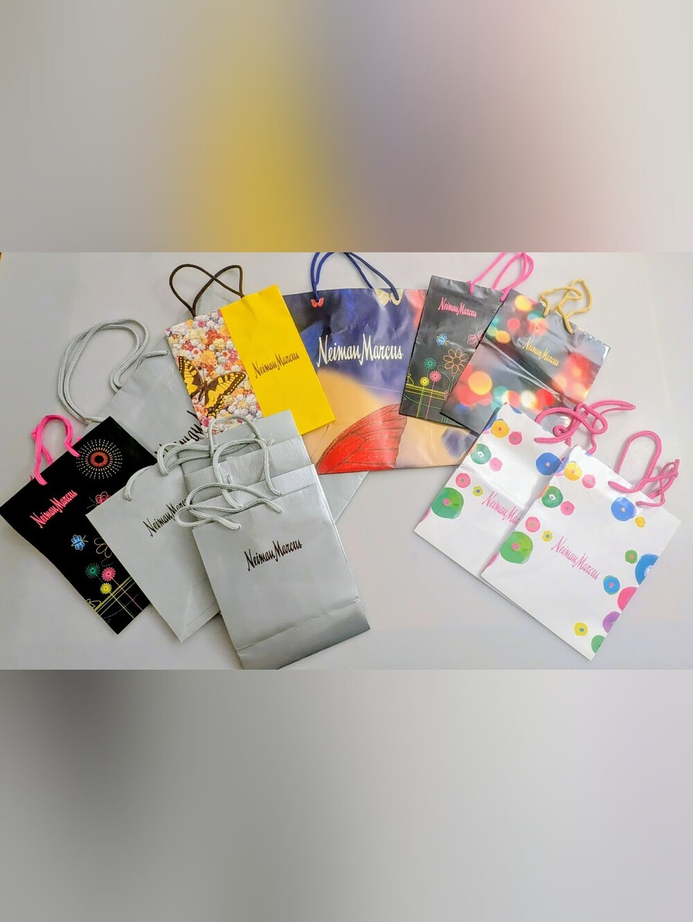 Lot Of 13 Authentic Neiman Marcus Collectible Empty Paper Gift Bags W/Handles